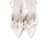 Veronica Floral Heels (White)