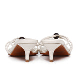 Ava Beads Strappy Heels (Beige)