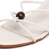 Ava Beads Strappy Heels (Beige)