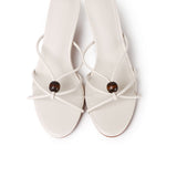 Ava Beads Strappy Heels (Beige)