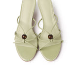 Ava Beads Strappy Heels (Green)