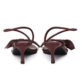 Romy Floral Strappy Heels (Maroon)