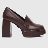 Happy Mind Platform Pumps (Brown)