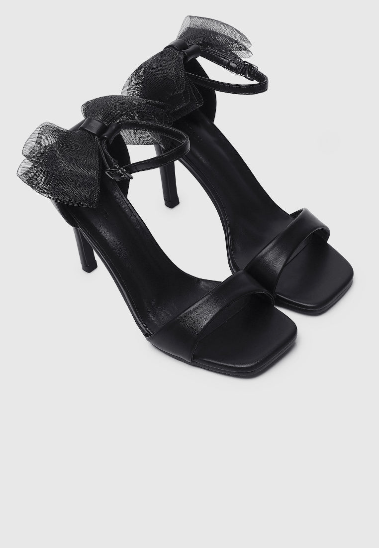 The Love Bow Trimmed Heels (Black)