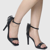 The Love Bow Trimmed Heels (Black)