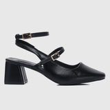 Glacier Mary Jane Block Heels (Black)