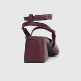 Glacier Mary Jane Block Heels (Maroon)