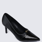 Callen Pointed Toe Pumps (Black)