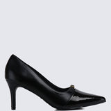 Callen Pointed Toe Pumps (Black)