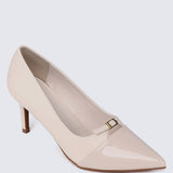 Callen Pointed Toe Pumps (Beige)