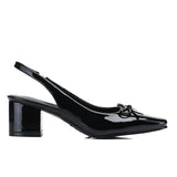 Freya Slingback Pumps With Bow (Black)