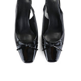 Freya Slingback Pumps With Bow (Black)