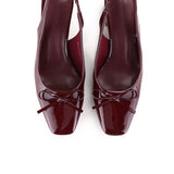 Freya Slingback Pumps With Bow (Maroon)