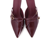 Asly Slip On Pumps Heels (Maroon)