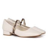 Florence Interchangeable Strap Mary Jane Pumps (Almond)