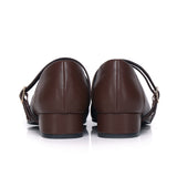Florence Interchangeable Strap Mary Jane Pumps (Brown)