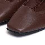 Florence Interchangeable Strap Mary Jane Pumps (Brown)