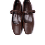 Florence Interchangeable Strap Mary Jane Pumps (Brown)