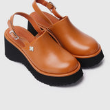 Be Happy Platform Clogs (Orange Red)