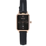 Zara Rose Gold Leather Analogue Watch (Black)