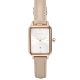 Zara Rose Gold Leather Analogue Watch (Beige)