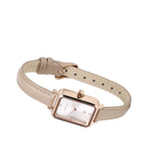 Zara Rose Gold Leather Analogue Watch (Beige)