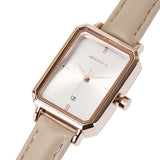 Zara Rose Gold Leather Analogue Watch (Beige)