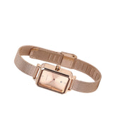 Zara Rose Gold Mesh Analogue Watch (Salmon)