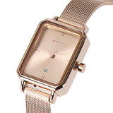 Zara Rose Gold Mesh Analogue Watch (Salmon)