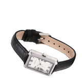 Sophia Silver Leather Analogue Watch  (Black)