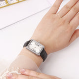 Sophia Silver Leather Analogue Watch  (Black)