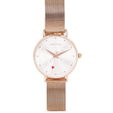 Be My Love  Rose Gold Mesh Analogue Watch (Silver)