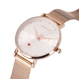 Be My Love  Rose Gold Mesh Analogue Watch (Silver)