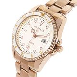 Victoria Rose Gold Stainless Steel Strap Watch V2 (Beige)