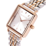 Ollie Stainless Steel Strap Analog Watch (Silver/Rose Gold)