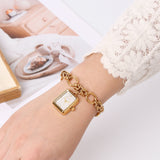 Stella Stainless Steel Chain Bracelet Watch (Gold)