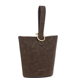Nellie Petite Top Handle Bucket Bag (Espresso)