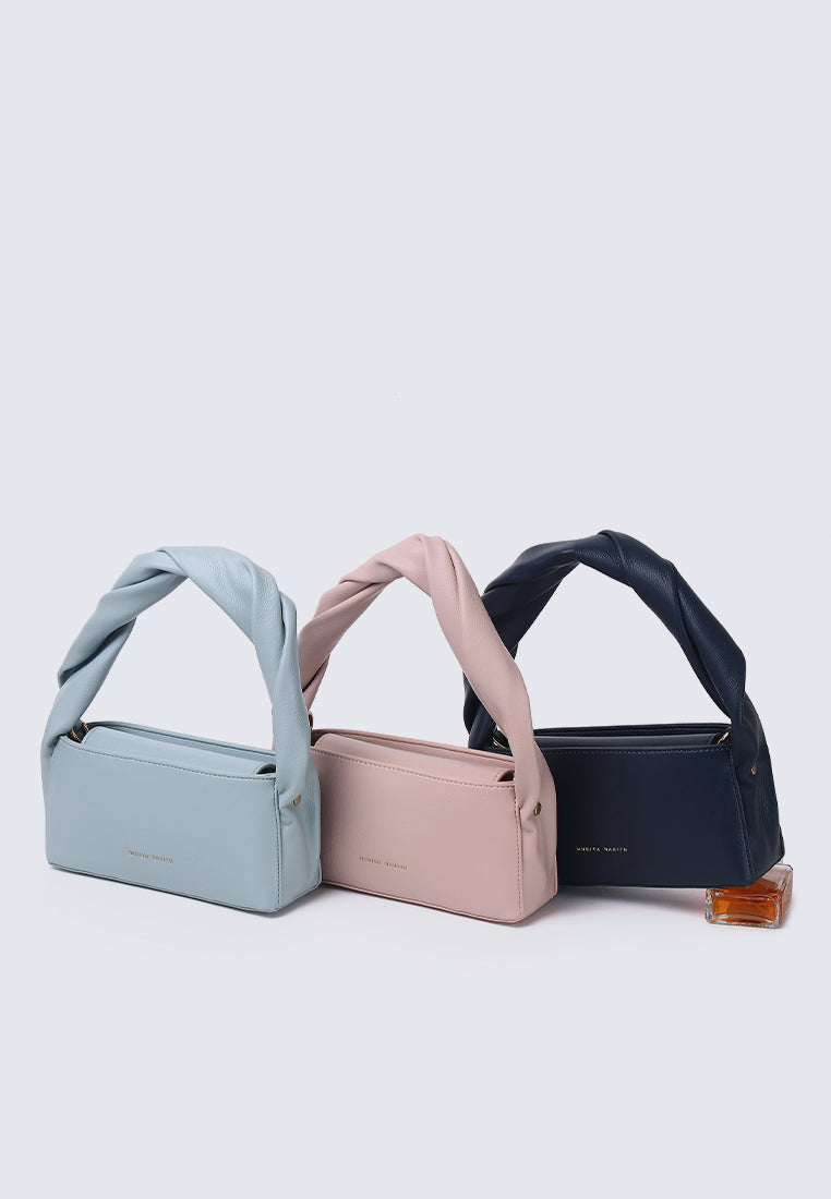 Nuri Twist Top Handle Handbag (Sky Blue)