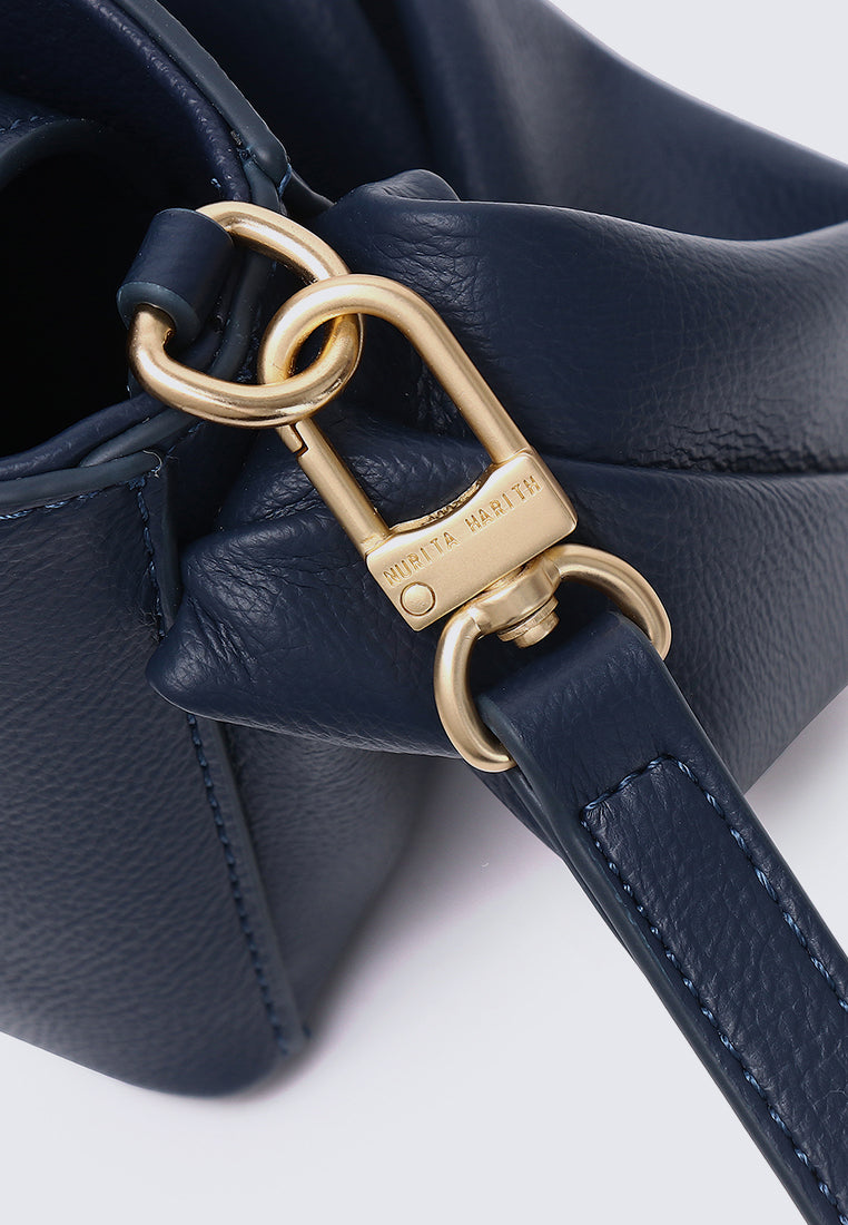Nuri Twist Top Handle Handbag (Midnight Blue)