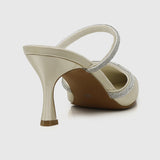 Nurita Harith Hessay Ankle Strap Pointed Toe Heels (Beige)