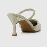 Nurita Harith Hessay Ankle Strap Pointed Toe Heels (Tan)