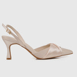 Nurita Harith Bridal Huela Slingback Pointed Toe Heels (Nude)