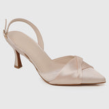 Nurita Harith Bridal Huela Slingback Pointed Toe Heels (Nude)