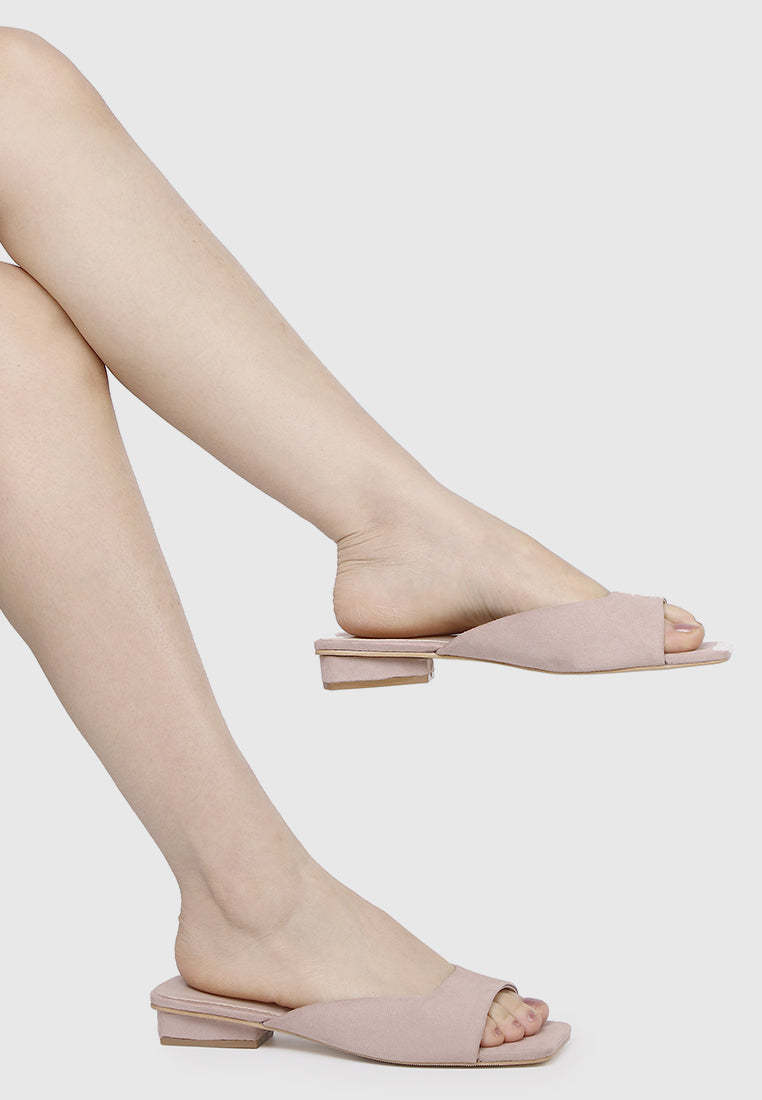 Hermione Slide Sandals (Nude)