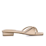 Harleen Crossed Slip Ons Sandals (Nude)