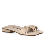 Harleen Crossed Slip Ons Sandals (Nude)