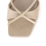 Harleen Crossed Slip Ons Sandals (Nude)