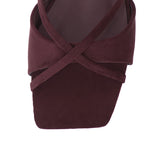 Harleen Crossed Slip Ons Sandals (Maroon)