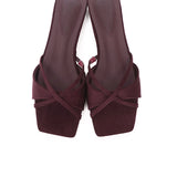 Harleen Crossed Slip Ons Sandals (Maroon)