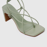 Heidi Strappy Heels (Dark Sea Green)